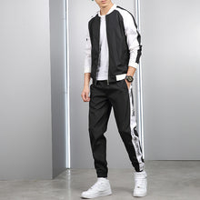 Load image into Gallery viewer, Spring New Men Casual Sets Zipper Patchwork Tracksuits 2020 Mens Hip Hop Streetwear Sporting Suit Male Jacket+Pants Loose Sets
