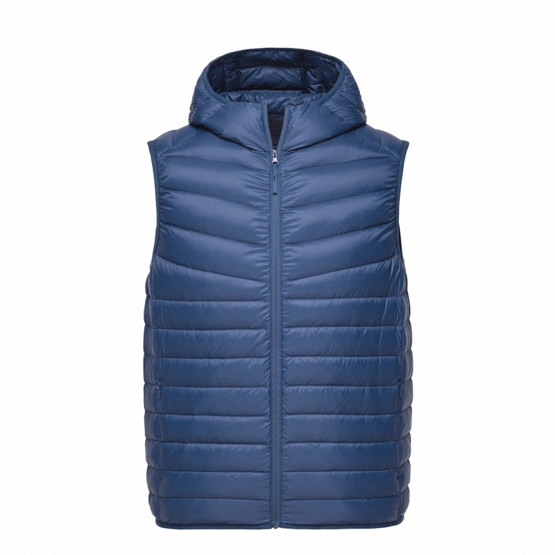 SEMIR Men Quilted Lightweight Hooded Down Vest with Zip Pocket Hooded Puffer Vest Chinlon Lined with Inner Pocket Zip Closure