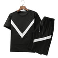 Conjunto para hombre de verano, ropa deportiva a la moda 2020, ropa para hombre, camisetas blancas y negras, pantalones cortos, chándales informales, chándal para hombre de talla grande 4XL