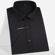 Load image into Gallery viewer, Men&#39;s Short Sleeve Stretch Easy Care Solid Dress Shirts Comfortable Soft Bamboo Fiber Non Iron Regular-fit Formal Tops Shirt
