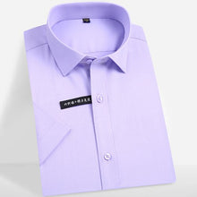 Load image into Gallery viewer, Men&#39;s Short Sleeve Stretch Easy Care Solid Dress Shirts Comfortable Soft Bamboo Fiber Non Iron Regular-fit Formal Tops Shirt
