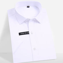 Load image into Gallery viewer, Men&#39;s Short Sleeve Stretch Easy Care Solid Dress Shirts Comfortable Soft Bamboo Fiber Non Iron Regular-fit Formal Tops Shirt

