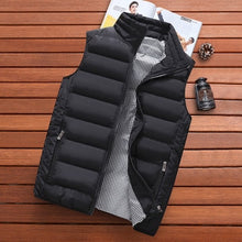 Cargar imagen en el visor de la galería, Ropa de marca, chaleco, chaqueta para hombre, nueva chaqueta cálida sin mangas de otoño, chaleco informal de invierno para hombre, chaleco de talla grande para hombre
