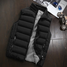 Cargar imagen en el visor de la galería, Ropa de marca, chaleco, chaqueta para hombre, nueva chaqueta cálida sin mangas de otoño, chaleco informal de invierno para hombre, chaleco de talla grande para hombre
