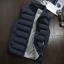 Cargar imagen en el visor de la galería, Ropa de marca, chaleco, chaqueta para hombre, nueva chaqueta cálida sin mangas de otoño, chaleco informal de invierno para hombre, chaleco de talla grande para hombre
