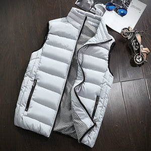 Ropa de marca, chaleco, chaqueta para hombre, nueva chaqueta cálida sin mangas de otoño, chaleco informal de invierno para hombre, chaleco de talla grande para hombre