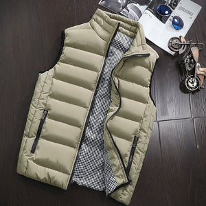 Ropa de marca, chaleco, chaqueta para hombre, nueva chaqueta cálida sin mangas de otoño, chaleco informal de invierno para hombre, chaleco de talla grande para hombre