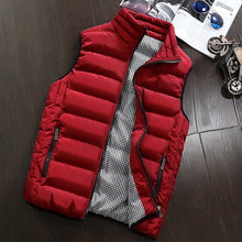 Cargar imagen en el visor de la galería, Ropa de marca, chaleco, chaqueta para hombre, nueva chaqueta cálida sin mangas de otoño, chaleco informal de invierno para hombre, chaleco de talla grande para hombre
