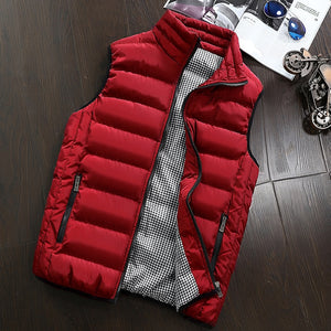 Ropa de marca, chaleco, chaqueta para hombre, nueva chaqueta cálida sin mangas de otoño, chaleco informal de invierno para hombre, chaleco de talla grande para hombre