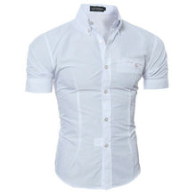 Load image into Gallery viewer, Luxury Men&#39;s Slim Fit Shirt Short Sleeve Stylish Formal Casual shirt Tops Short Sleeve Turndown Collar social blouse
