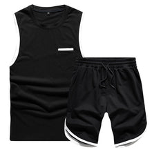 Load image into Gallery viewer, Tracksuit Men New 2019 Summer Two Piece Set Men Short Sleeve T Shirt Cropped Top+Shorts Suit Mens Sportwear Shorts Sets Outwear
