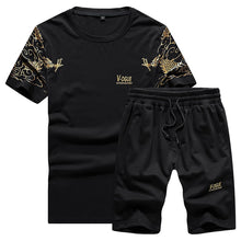 Load image into Gallery viewer, Tracksuit Men New 2019 Summer Two Piece Set Men Short Sleeve T Shirt Cropped Top+Shorts Suit Mens Sportwear Shorts Sets Outwear
