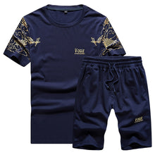 Load image into Gallery viewer, Tracksuit Men New 2019 Summer Two Piece Set Men Short Sleeve T Shirt Cropped Top+Shorts Suit Mens Sportwear Shorts Sets Outwear
