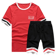 Load image into Gallery viewer, Tracksuit Men New 2019 Summer Two Piece Set Men Short Sleeve T Shirt Cropped Top+Shorts Suit Mens Sportwear Shorts Sets Outwear
