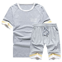 Load image into Gallery viewer, Tracksuit Men New 2019 Summer Two Piece Set Men Short Sleeve T Shirt Cropped Top+Shorts Suit Mens Sportwear Shorts Sets Outwear
