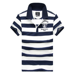 Men Classic Striped Polo Shirt Cotton Short Sleeve NEW Arrived 2019 summer Plus size M-XXXXL