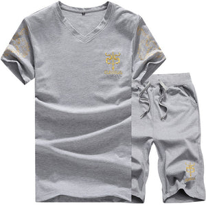 New Fashion Sportsuit and Tee Shirt Set Mens T Shirt Shorts + Short Pants Men Summer Tracksuit Men Casual Brand Tee Shirts 2019