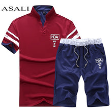 Load image into Gallery viewer, New Fashion Sportsuit and Tee Shirt Set Mens T Shirt Shorts + Short Pants Men Summer Tracksuit Men Casual Brand Tee Shirts 2019

