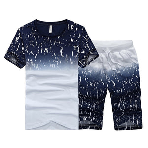 New Fashion Sportsuit and Tee Shirt Set Mens T Shirt Shorts + Short Pants Men Summer Tracksuit Men Casual Brand Tee Shirts 2019