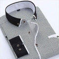 BOLUBAO, camisa de vestir informal de marca para hombre, nueva camisa ajustada de negocios salvaje para hombre, camisas de manga larga con estampado para hombre, Tops