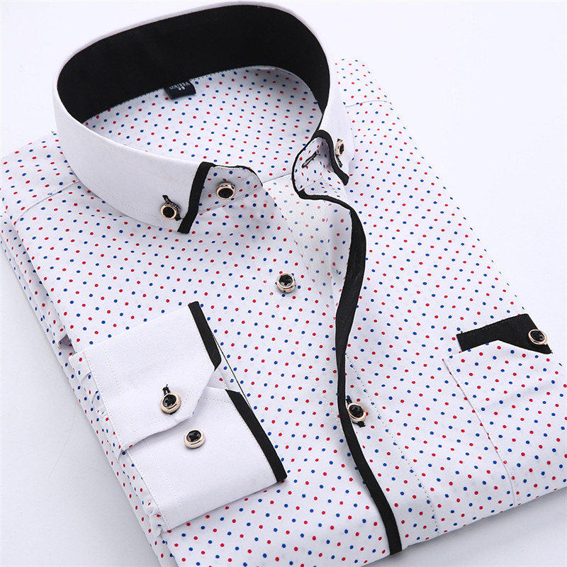 BOLUBAO, camisa de vestir informal de marca para hombre, nueva camisa ajustada de negocios salvaje para hombre, camisas de manga larga con estampado para hombre, Tops
