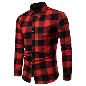 Plaid Shirt 2019 New Autumn Winter Flannel Red Checkered Shirt Men Shirts Long Sleeve Chemise Homme Cotton Male Check Shirts
