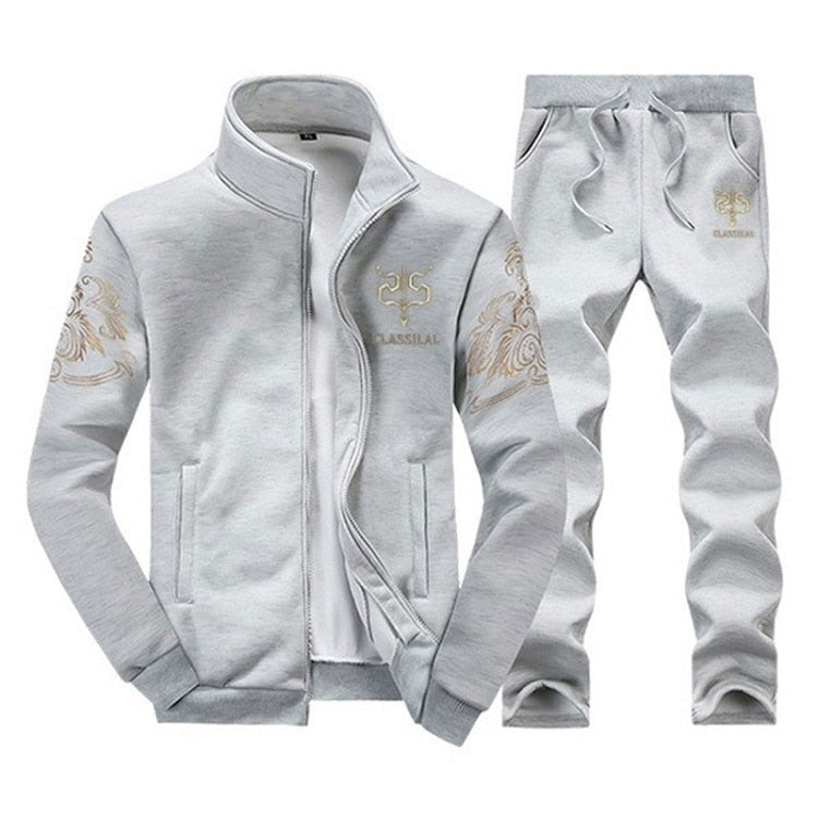 New Men's Set Spring Autumn Men Sportswear 2 Piece Set Sporting Suit Jacket+Pant Sweatsuit Men Clothing Tracksuit Set Outwear