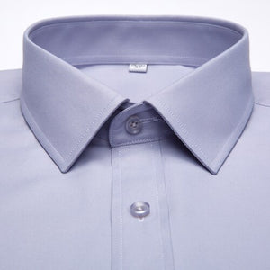 Men's Long Sleeve Standard-fit Solid Basic Dress Shirt Patch Single Pocket High-quality Formal Social White Work Office Shirts