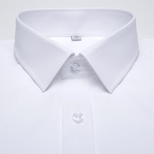 Men's Long Sleeve Standard-fit Solid Basic Dress Shirt Patch Single Pocket High-quality Formal Social White Work Office Shirts