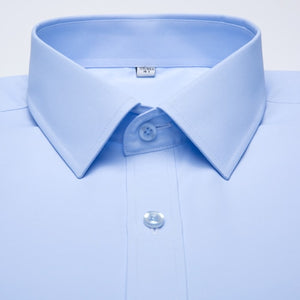Men's Long Sleeve Standard-fit Solid Basic Dress Shirt Patch Single Pocket High-quality Formal Social White Work Office Shirts