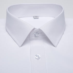 Men's Long Sleeve Standard-fit Solid Basic Dress Shirt Patch Single Pocket High-quality Formal Social White Work Office Shirts