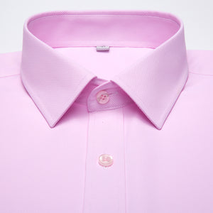Men's Long Sleeve Standard-fit Solid Basic Dress Shirt Patch Single Pocket High-quality Formal Social White Work Office Shirts
