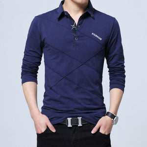 ARCSINX 5XL Polo para hombre de talla grande 3XL 4XL Otoño Invierno marca Polo para hombre camisa informal de manga larga para hombre polos para hombre