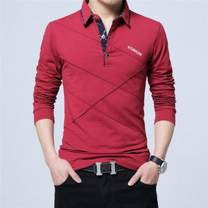 ARCSINX 5XL Polo para hombre de talla grande 3XL 4XL Otoño Invierno marca Polo para hombre camisa informal de manga larga para hombre polos para hombre