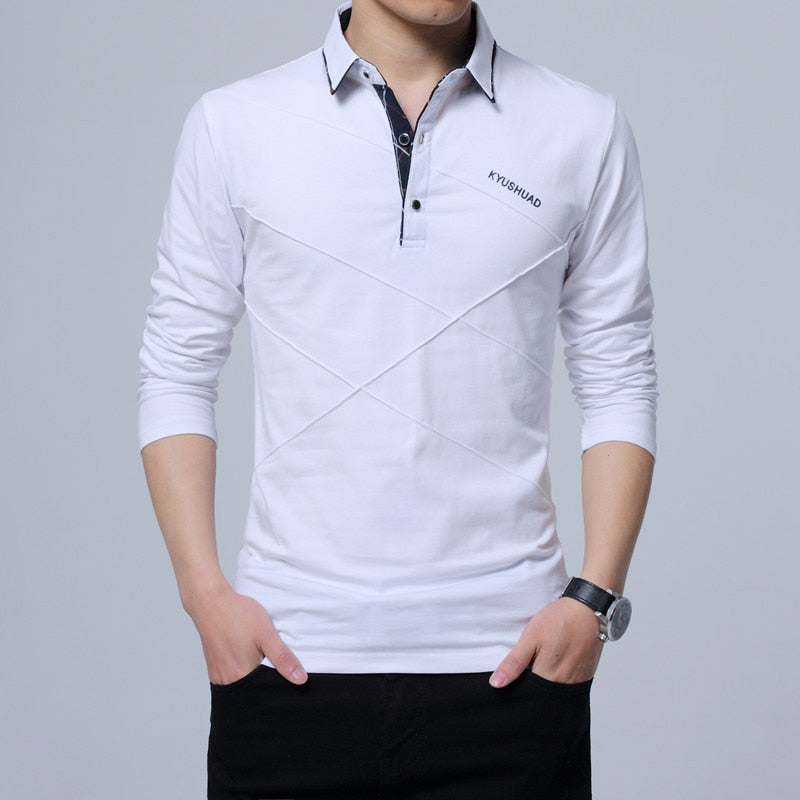 ARCSINX 5XL Polo Shirt Men Plus Size 3XL 4XL Autumn Winter Brand Men's Polo Shirt Long Sleeve Casual Male Shirt Mens polo Shirts