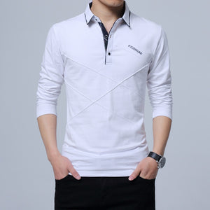 ARCSINX 5XL Polo para hombre de talla grande 3XL 4XL Otoño Invierno marca Polo para hombre camisa informal de manga larga para hombre polos para hombre