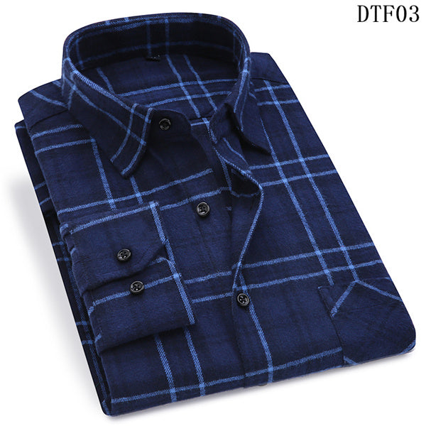 Camisa a cuadros de franela para hombre, 100% algodón, camisa informal de manga larga para primavera y otoño, estilos ajustados y cómodos suaves, marca de talla grande para hombre 2019