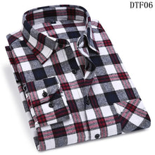 Load image into Gallery viewer, Men Flannel Plaid Shirt 100% Cotton 2019 Spring Autumn Casual Long Sleeve Shirt Soft Comfort Slim Fit Styles Brand Man Plus Size
