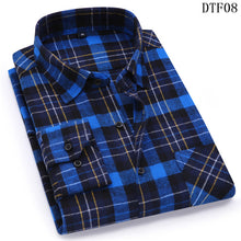 Load image into Gallery viewer, Men Flannel Plaid Shirt 100% Cotton 2019 Spring Autumn Casual Long Sleeve Shirt Soft Comfort Slim Fit Styles Brand Man Plus Size
