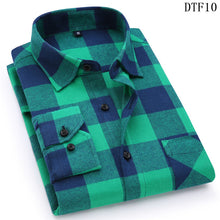 Load image into Gallery viewer, Men Flannel Plaid Shirt 100% Cotton 2019 Spring Autumn Casual Long Sleeve Shirt Soft Comfort Slim Fit Styles Brand Man Plus Size
