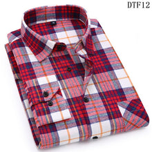 Load image into Gallery viewer, Men Flannel Plaid Shirt 100% Cotton 2019 Spring Autumn Casual Long Sleeve Shirt Soft Comfort Slim Fit Styles Brand Man Plus Size
