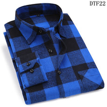 Load image into Gallery viewer, Men Flannel Plaid Shirt 100% Cotton 2019 Spring Autumn Casual Long Sleeve Shirt Soft Comfort Slim Fit Styles Brand Man Plus Size

