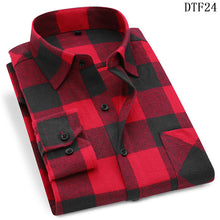 Load image into Gallery viewer, Men Flannel Plaid Shirt 100% Cotton 2019 Spring Autumn Casual Long Sleeve Shirt Soft Comfort Slim Fit Styles Brand Man Plus Size
