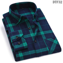 Load image into Gallery viewer, Men Flannel Plaid Shirt 100% Cotton 2019 Spring Autumn Casual Long Sleeve Shirt Soft Comfort Slim Fit Styles Brand Man Plus Size
