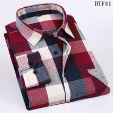 Load image into Gallery viewer, Men Flannel Plaid Shirt 100% Cotton 2019 Spring Autumn Casual Long Sleeve Shirt Soft Comfort Slim Fit Styles Brand Man Plus Size

