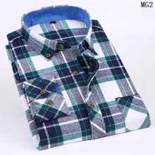 Load image into Gallery viewer, Men Flannel Plaid Shirt 100% Cotton 2019 Spring Autumn Casual Long Sleeve Shirt Soft Comfort Slim Fit Styles Brand Man Plus Size
