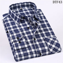 Load image into Gallery viewer, Men Flannel Plaid Shirt 100% Cotton 2019 Spring Autumn Casual Long Sleeve Shirt Soft Comfort Slim Fit Styles Brand Man Plus Size
