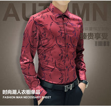 Load image into Gallery viewer, Plus Size 5XL 2019 New Men&#39;s Luxury Shirts Wedding Party Dress Long Sleeve Shirt Silk Tuxedo Shirt Men Mercerized Cotton Shirt
