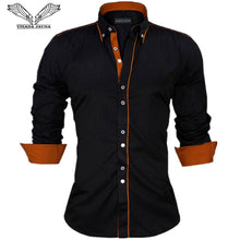 Load image into Gallery viewer, VISADA JAUNA Men Shirts Europe Size New Arrivals Slim Fit Male Shirt Solid Long Sleeve British Style Cotton Men&#39;s Shirt N332
