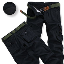 Load image into Gallery viewer, Mens Winter Pants Thick Warm Cargo Pants Casual Fleece Pockets Fur Trouser Plus Size 38 40 Fashion Loose Baggy Joger Worker Male
